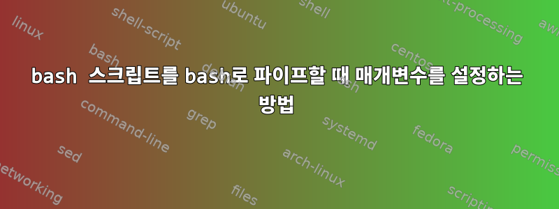 bash 스크립트를 bash로 파이프할 때 매개변수를 설정하는 방법