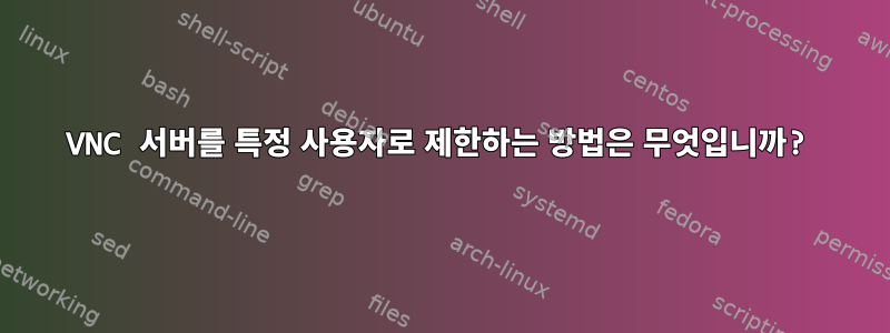 VNC 서버를 특정 사용자로 제한하는 방법은 무엇입니까?