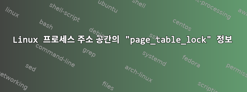 Linux 프로세스 주소 공간의 "page_table_lock" 정보