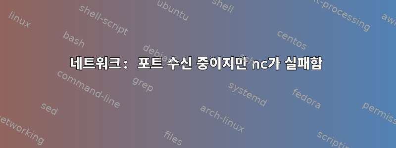 네트워크: 포트 수신 중이지만 nc가 실패함