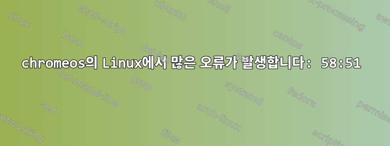 chromeos의 Linux에서 많은 오류가 발생합니다: 58:51