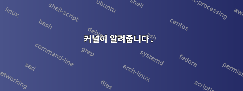 커널이 알려줍니다.