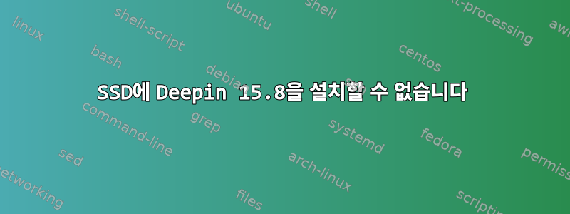 SSD에 Deepin 15.8을 설치할 수 없습니다