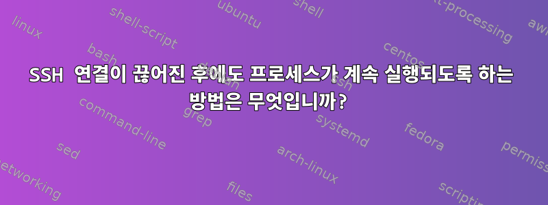 SSH 연결이 끊어진 후에도 프로세스가 계속 실행되도록 하는 방법은 무엇입니까?