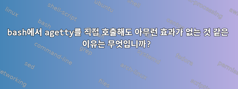 bash에서 agetty를 직접 호출해도 아무런 효과가 없는 것 같은 이유는 무엇입니까?