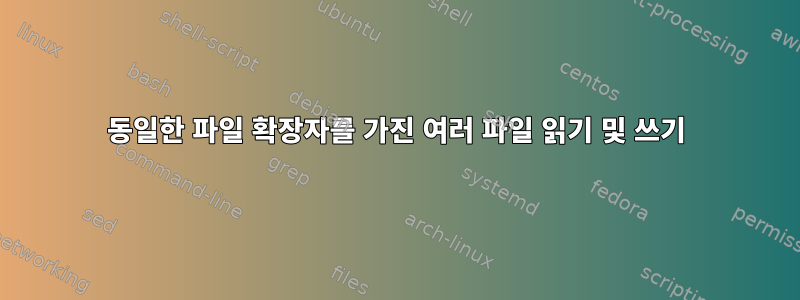 동일한 파일 확장자를 가진 여러 파일 읽기 및 쓰기