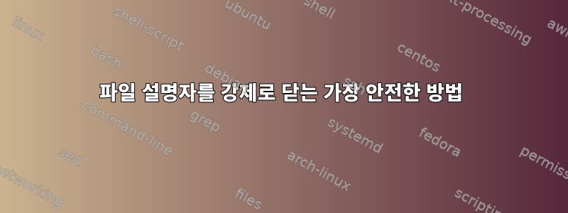 파일 설명자를 강제로 닫는 가장 안전한 방법