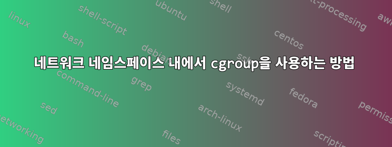 네트워크 네임스페이스 내에서 cgroup을 사용하는 방법