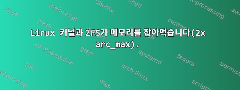 Linux 커널과 ZFS가 메모리를 잡아먹습니다(2x arc_max).