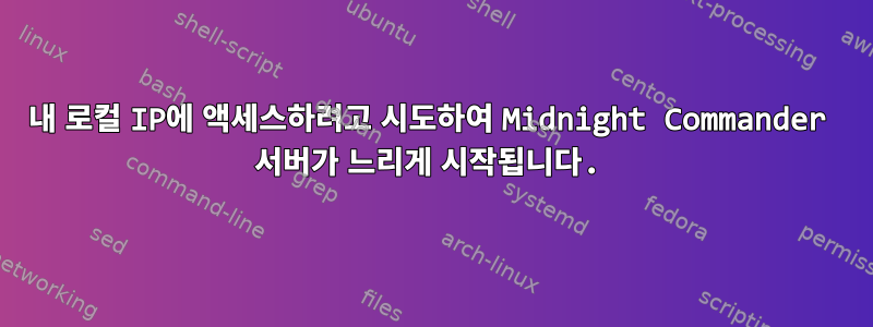 내 로컬 IP에 액세스하려고 시도하여 Midnight Commander 서버가 느리게 시작됩니다.