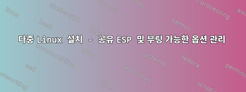 다중 Linux 설치 - 공유 ESP 및 부팅 가능한 옵션 관리