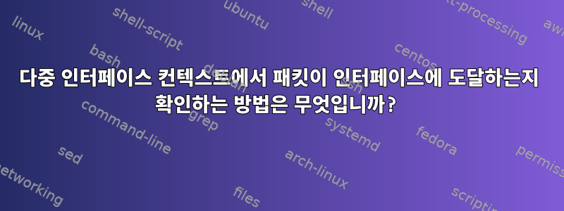 다중 인터페이스 컨텍스트에서 패킷이 인터페이스에 도달하는지 확인하는 방법은 무엇입니까?