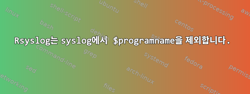 Rsyslog는 syslog에서 $programname을 제외합니다.