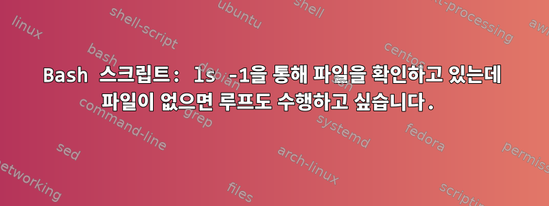 Bash 스크립트: ls -1을 통해 파일을 확인하고 있는데 파일이 없으면 루프도 수행하고 싶습니다.