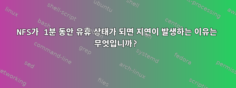 NFS가 1분 동안 유휴 상태가 되면 지연이 발생하는 이유는 무엇입니까?