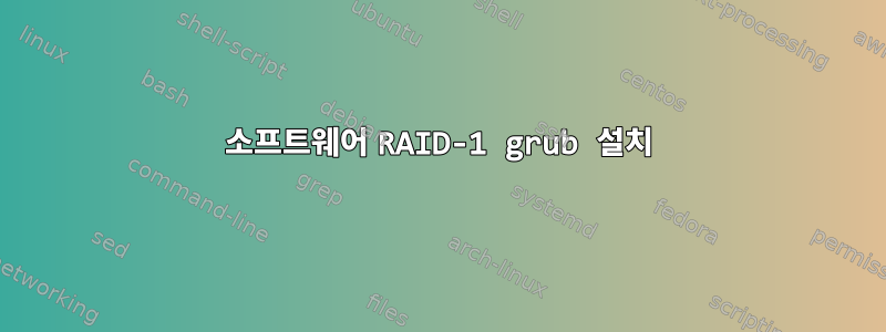 소프트웨어 RAID-1 grub 설치