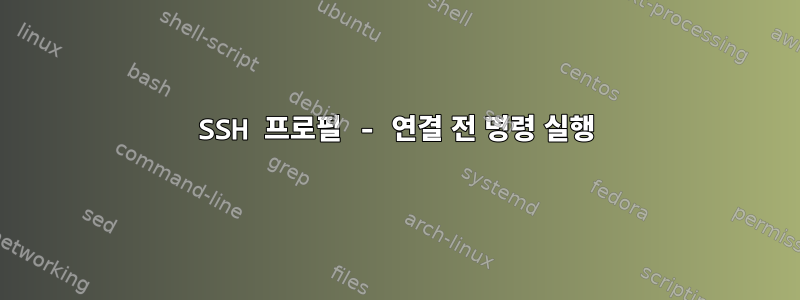 SSH 프로필 - 연결 전 명령 실행