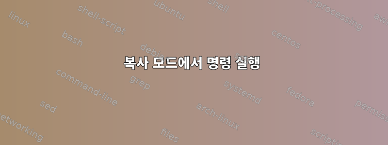 복사 모드에서 명령 실행