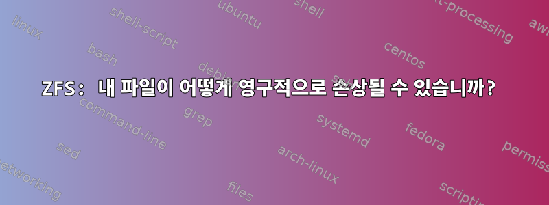 ZFS: 내 파일이 어떻게 영구적으로 손상될 수 있습니까?