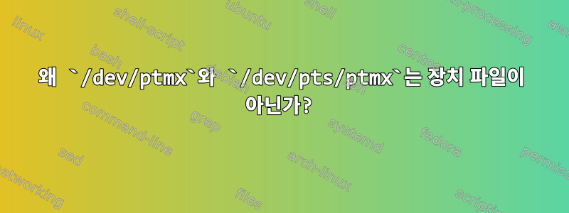 왜 `/dev/ptmx`와 `/dev/pts/ptmx`는 장치 파일이 아닌가?