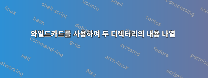 와일드카드를 사용하여 두 디렉터리의 내용 나열