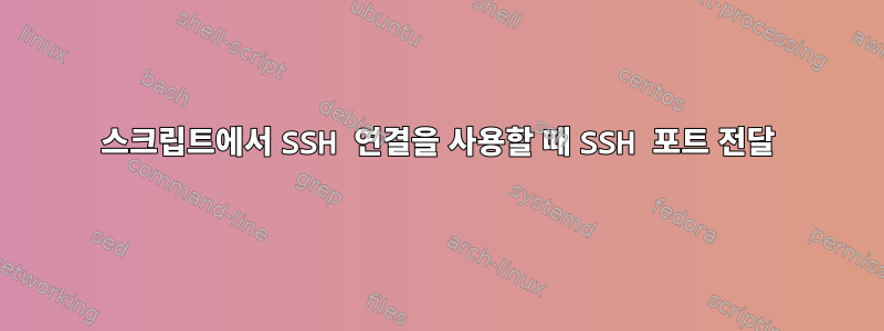 스크립트에서 SSH 연결을 사용할 때 SSH 포트 전달