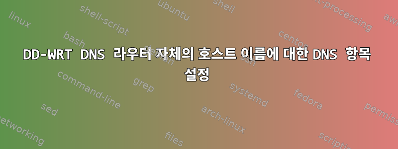 DD-WRT DNS 라우터 자체의 호스트 이름에 대한 DNS 항목 설정