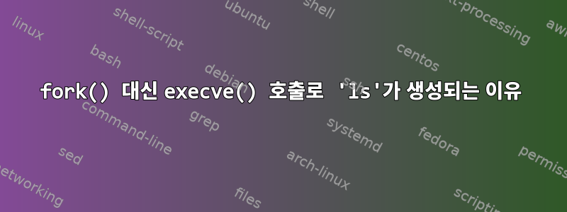 fork() 대신 execve() 호출로 'ls'가 생성되는 이유