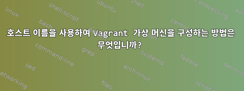 호스트 이름을 사용하여 Vagrant 가상 머신을 구성하는 방법은 무엇입니까?