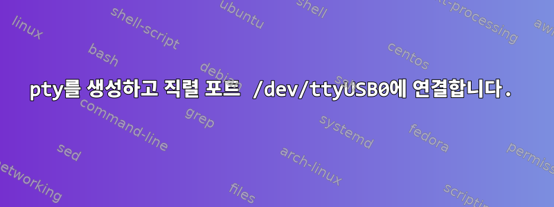 pty를 생성하고 직렬 포트 /dev/ttyUSB0에 연결합니다.