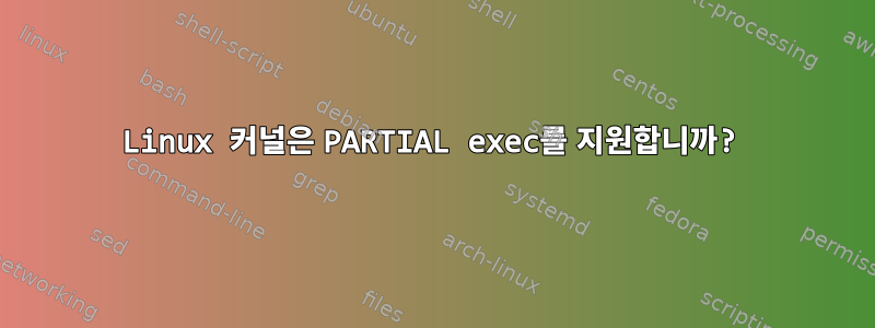 Linux 커널은 PARTIAL exec를 지원합니까?