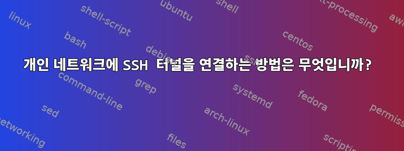 개인 네트워크에 SSH 터널을 연결하는 방법은 무엇입니까?