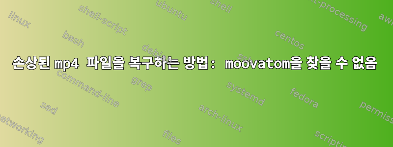 손상된 mp4 파일을 복구하는 방법: moovatom을 찾을 수 없음