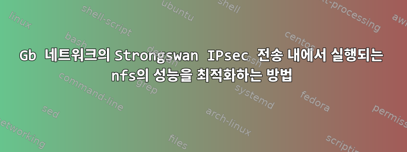 10Gb 네트워크의 Strongswan IPsec 전송 내에서 실행되는 nfs의 성능을 최적화하는 방법