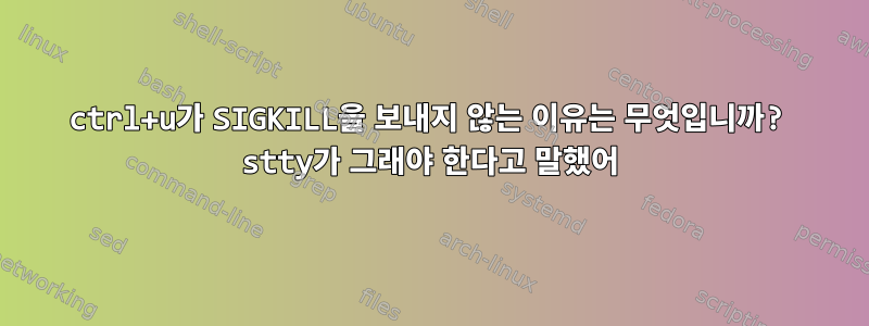 ctrl+u가 SIGKILL을 보내지 않는 이유는 무엇입니까? stty가 그래야 한다고 말했어