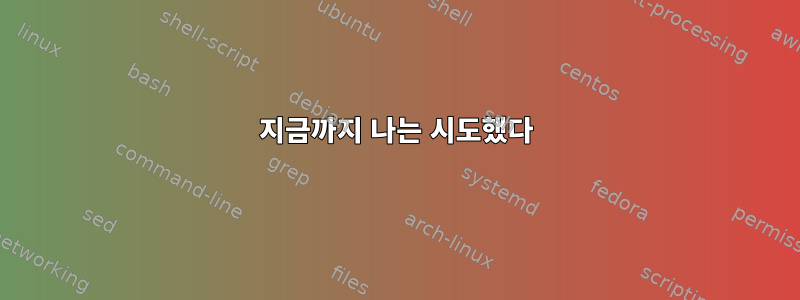 지금까지 나는 시도했다