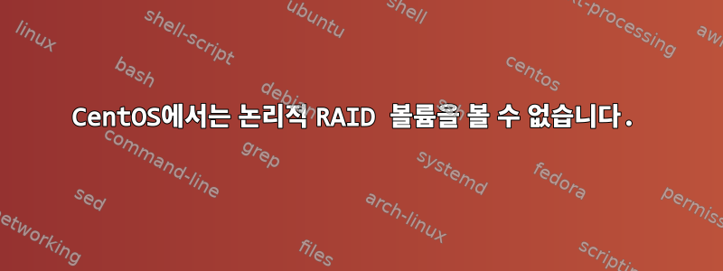 CentOS에서는 논리적 RAID 볼륨을 볼 수 없습니다.