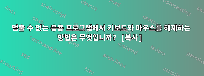 멈출 수 없는 응용 프로그램에서 키보드와 마우스를 해제하는 방법은 무엇입니까? [복사]