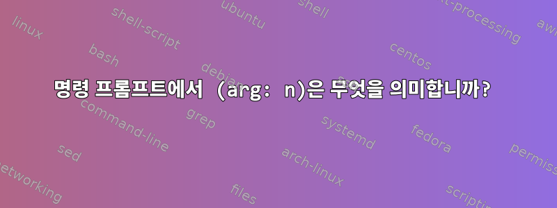 명령 프롬프트에서 (arg: n)은 무엇을 의미합니까?