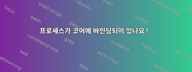 프로세스가 코어에 바인딩되어 있나요?