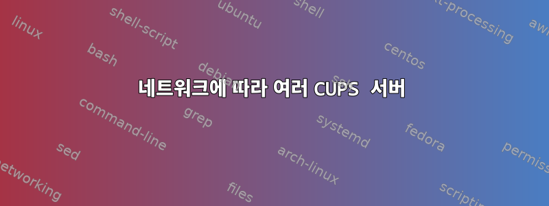 네트워크에 따라 여러 CUPS 서버