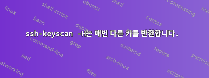 ssh-keyscan -H는 매번 다른 키를 반환합니다.