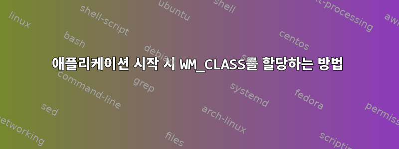 애플리케이션 시작 시 WM_CLASS를 할당하는 방법