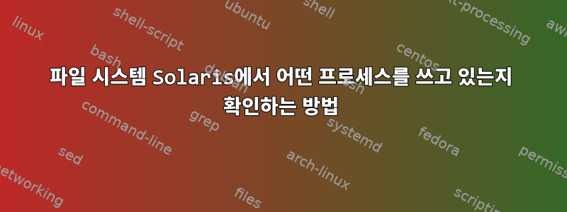 파일 시스템 Solaris에서 어떤 프로세스를 쓰고 있는지 확인하는 방법