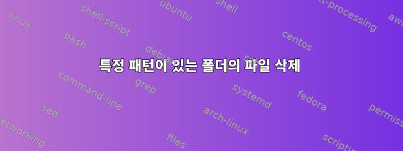 특정 패턴이 있는 폴더의 파일 삭제