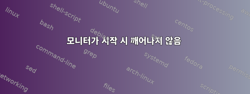 모니터가 시작 시 깨어나지 않음