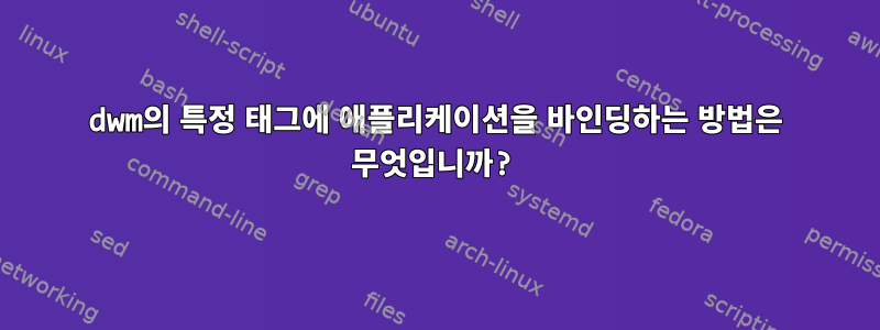 dwm의 특정 태그에 애플리케이션을 바인딩하는 방법은 무엇입니까?