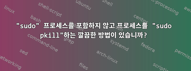 "sudo" 프로세스를 포함하지 않고 프로세스를 "sudo pkill"하는 깔끔한 방법이 있습니까?