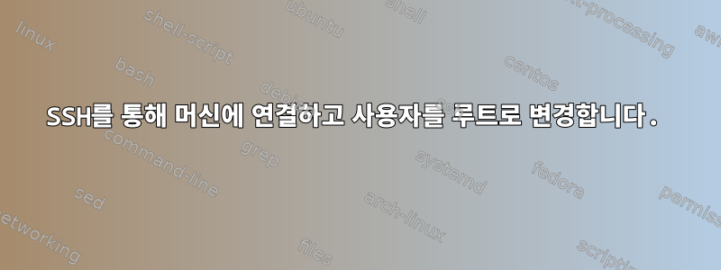 SSH를 통해 머신에 연결하고 사용자를 루트로 변경합니다.