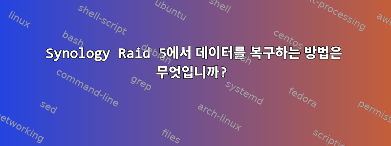 Synology Raid 5에서 데이터를 복구하는 방법은 무엇입니까?